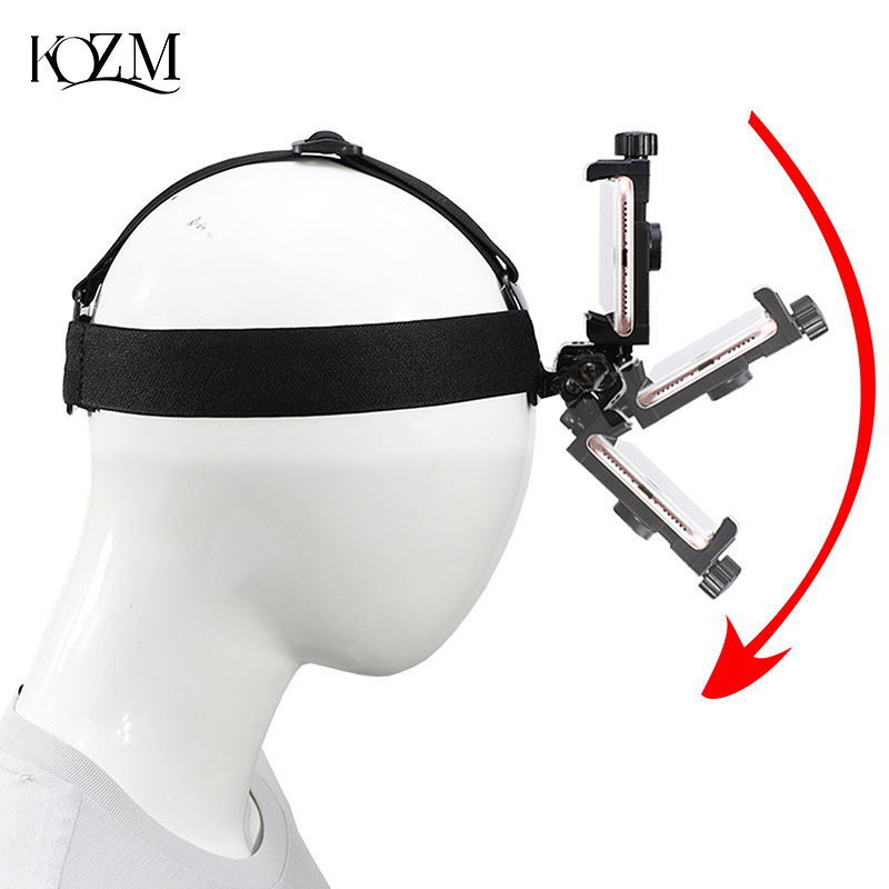 Webcam Stand Clip - ヘッドマウントヘッドバンドブラケット調整可能なライブブロードキャスト携帯電話ホルダー一人称視点固定ブラケットギフト