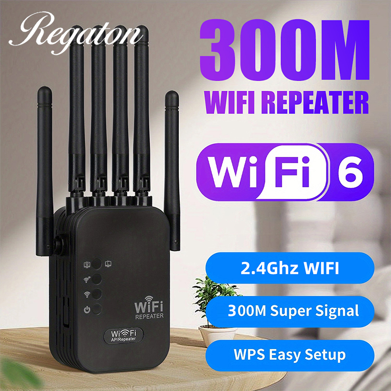 Wifi Range Extender - 高利得300M WiFi信号ブースター 2.4GHz ワイヤレスリピーター ポータブルネットワークエクステンダー 簡単設定