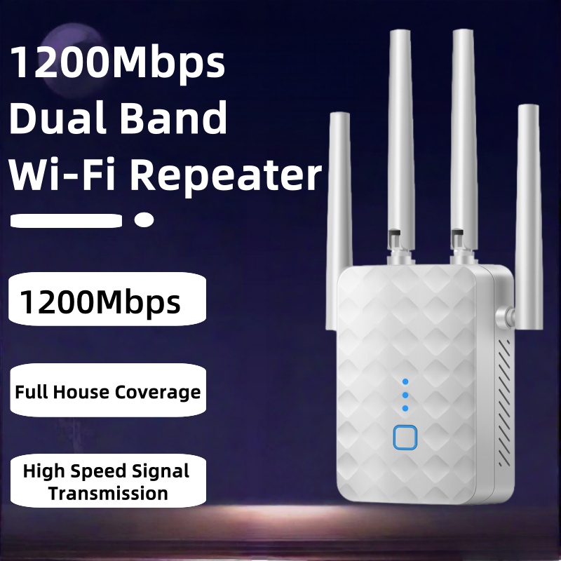 Wifi Range Extender - 1200Mbps デュアルバンド WiFi リピーター 2.4G/5GHz ワイヤレス