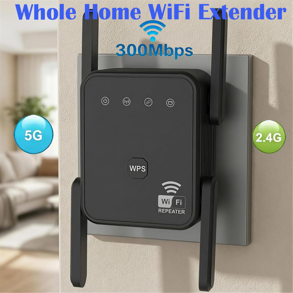 Wifi Range Extender - 2026年新型WiFiリピーター 300Mbps 2.4GHz ワイヤレスWiFiアンプ 信号拡張器 家庭用壁掛けWi-Fi信号ブースター