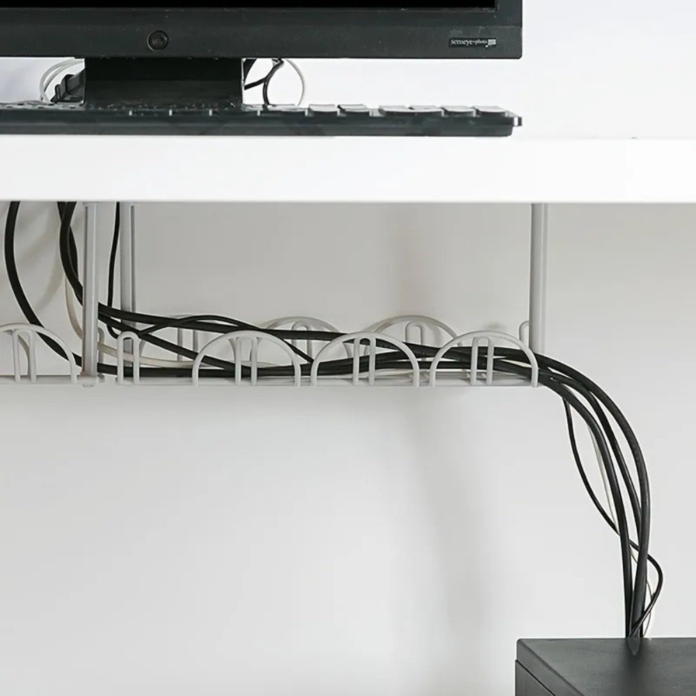 Document Holder Monitor - デスク下ケーブル管理トレイオーガナイザー多目的コンピューターモニター電源タップコードホルダープラスチック収納ラック