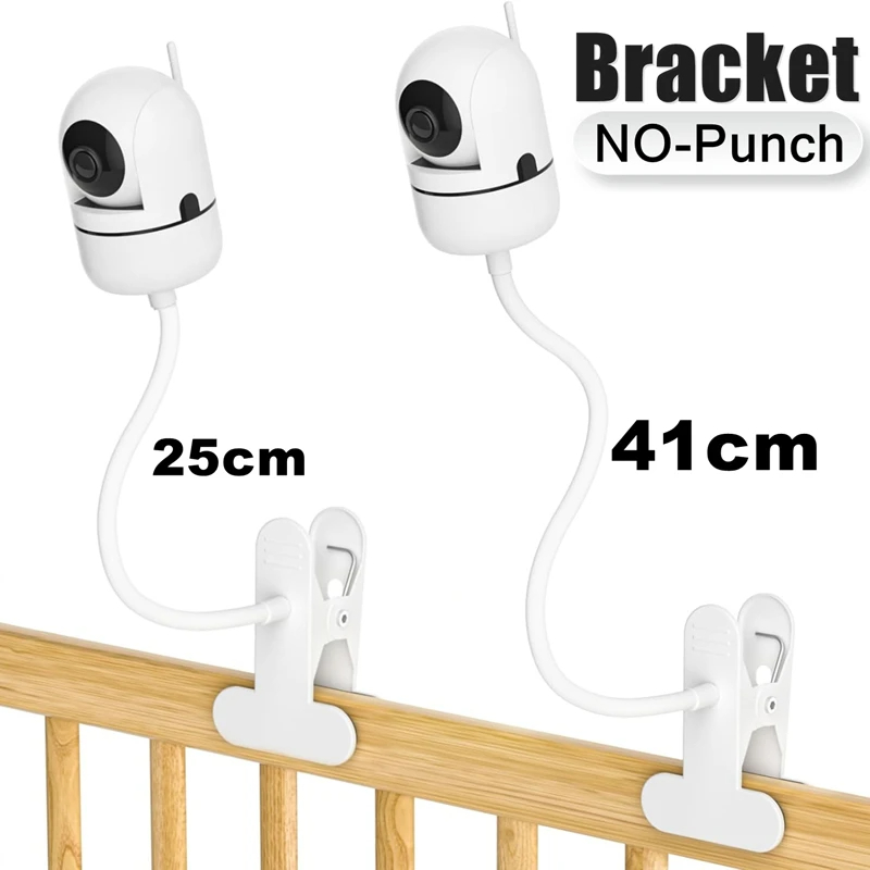 Webcam Stand Clip - Protable フレキシブルカメラクランプマウント ベビーモニターカメラホルダースタンド ウェブカメラモニター パンチフリーの曲げ可能なブラケットベース クリップ付き
