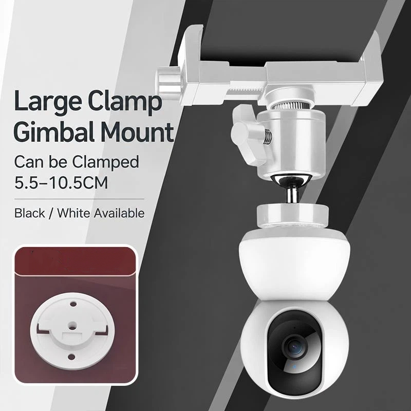 Webcam Stand Clip - 1セット360 ° 回転式ノーパンチングクリップマウントウェブカメラスタンドカメラモニターカメラホルダーホームマウント用