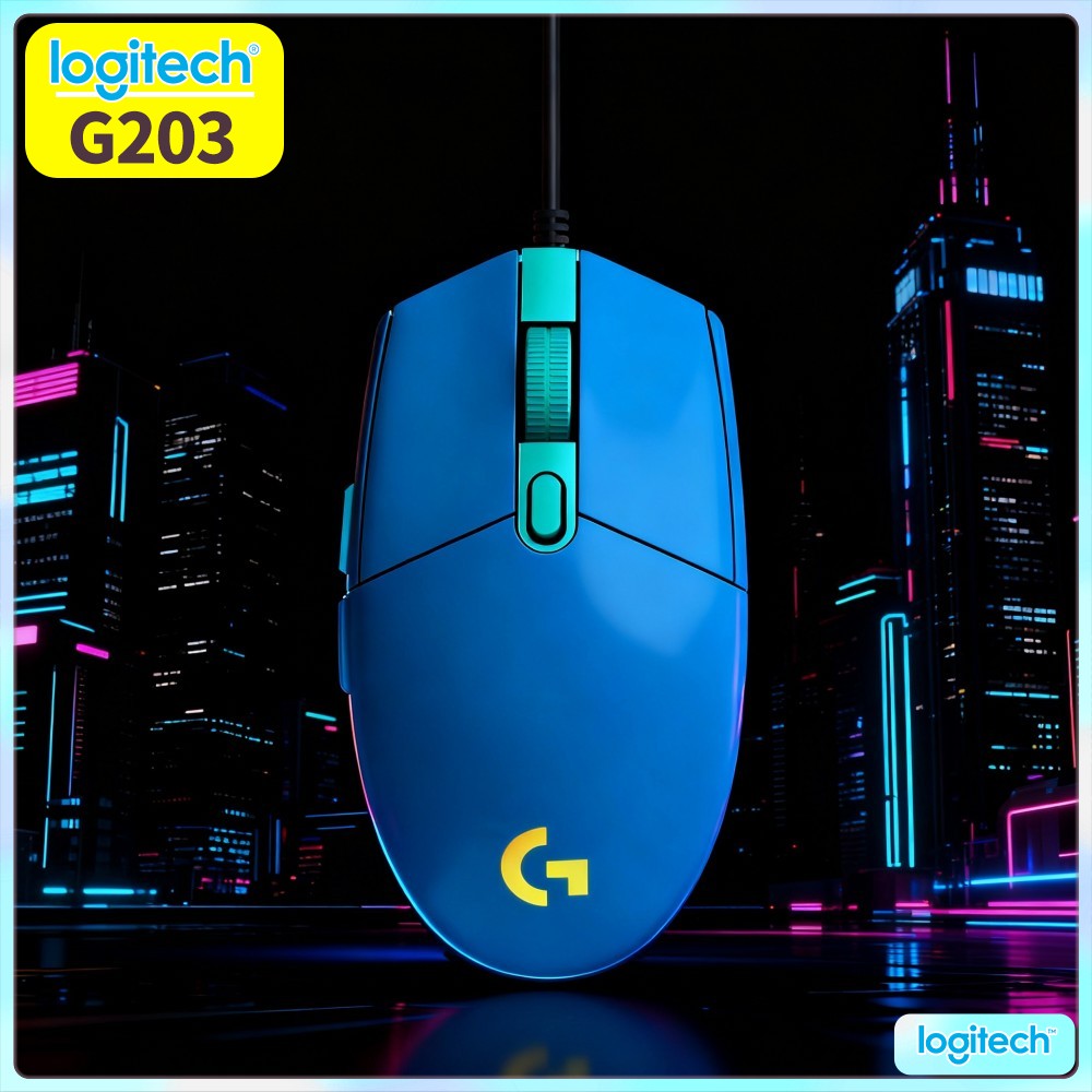 Logitech Mouse G203 - ロジクール G203 有線ゲーミングマウス 豊富なRGB選択肢 人間工学に基づいた形状 迅速なフィードバック
