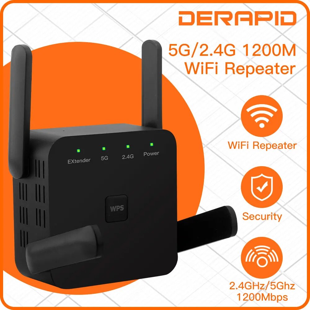 Wifi Range Extender - Wifiリピーター1200mbps 2.4ghz/5ghzワイヤレスレンジエクステンダー信号アンプwi-fi repetidorブースターeu/usプラグホームオフィス用