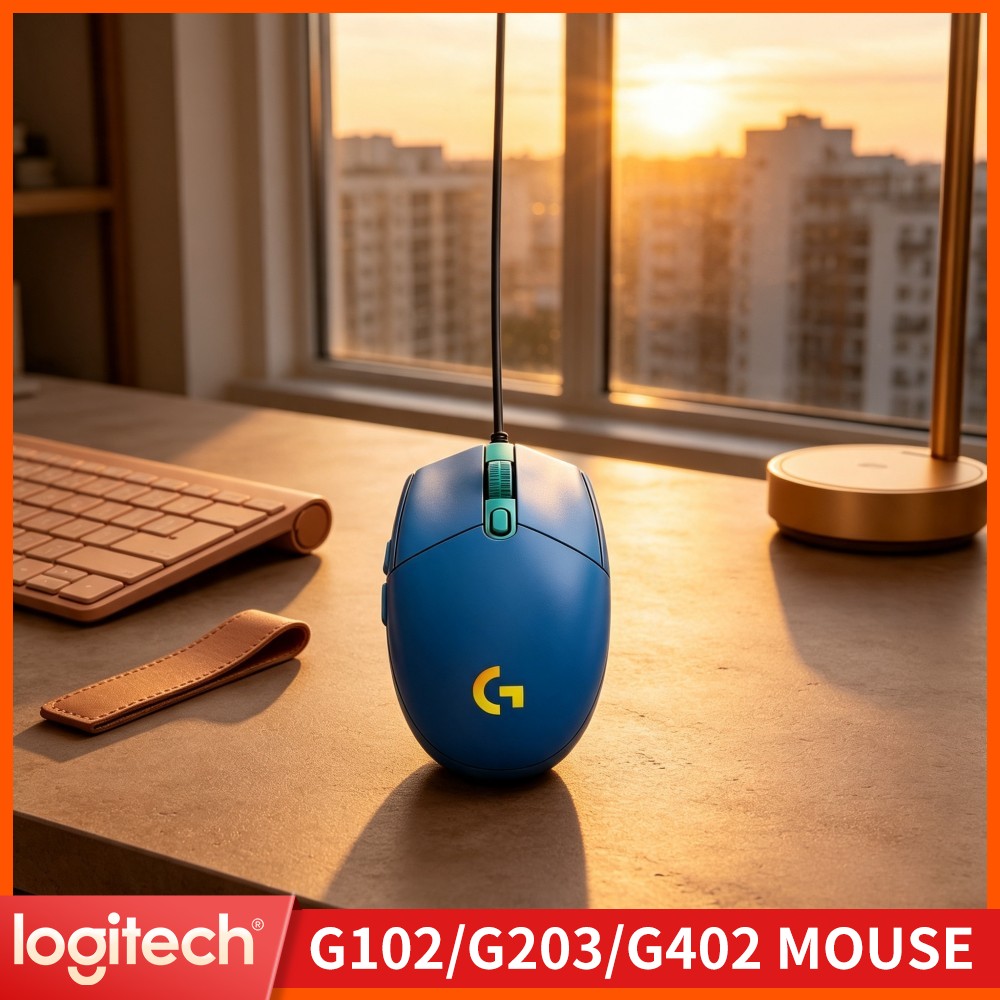 Logitech Mouse G203 - ロジクールG203有線ゲーミングマウス、カスタムRGBモード、快適なグリップ、耐久性のある構造、日常的なオフィスコンピューター作業に最適