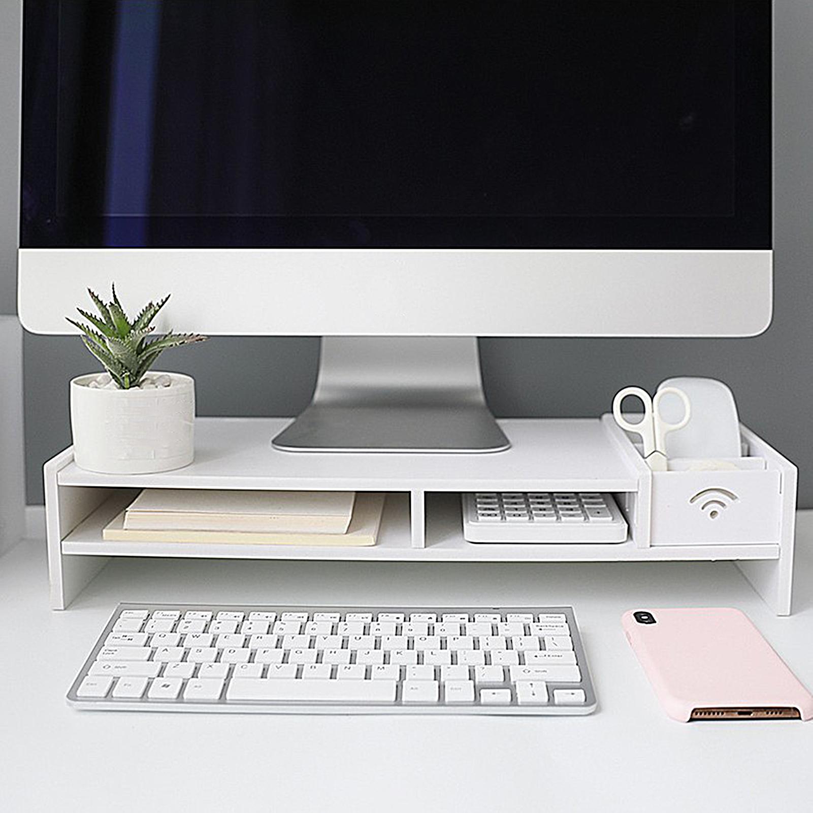 Document Holder Monitor - オフィス整理用モニターライザー 3段デスクオーガナイザーシェルフ デスク用 読書、学習、仕事、ゲーム、ディスプレイ、自宅、寮、学校用