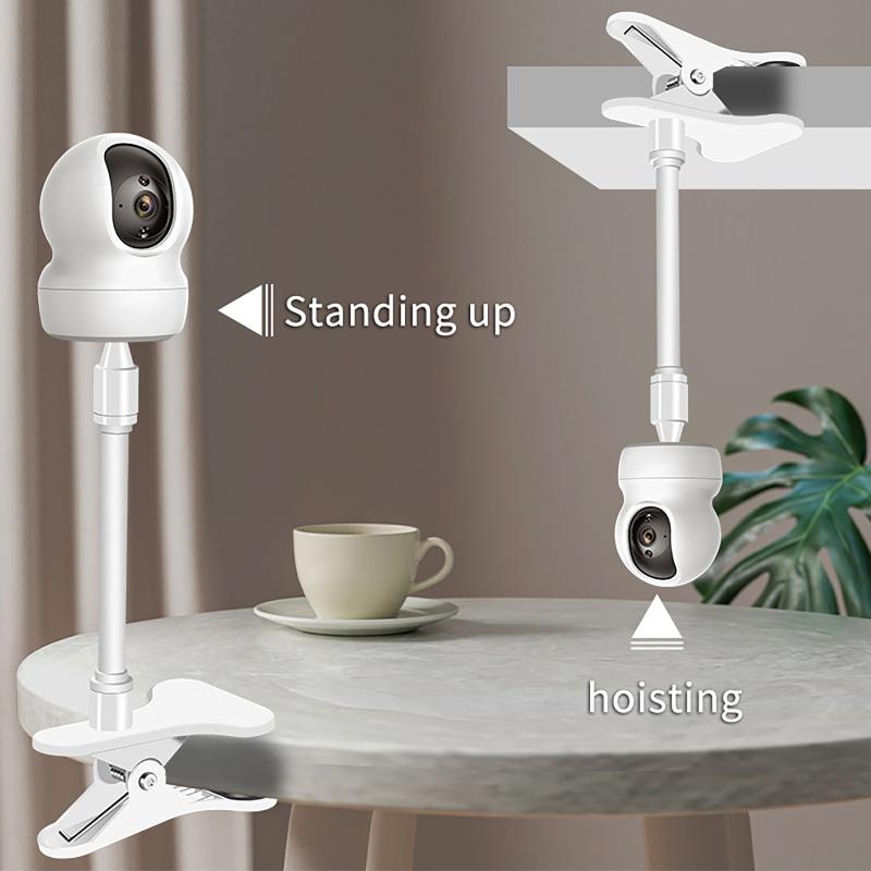 Webcam Stand Clip - 穴あけ不要のポータブルクリップマウントウェブカメラスタンド、TP-LINKカメラモニターホルダー用、家庭用フレキシブルツイストマウントキット