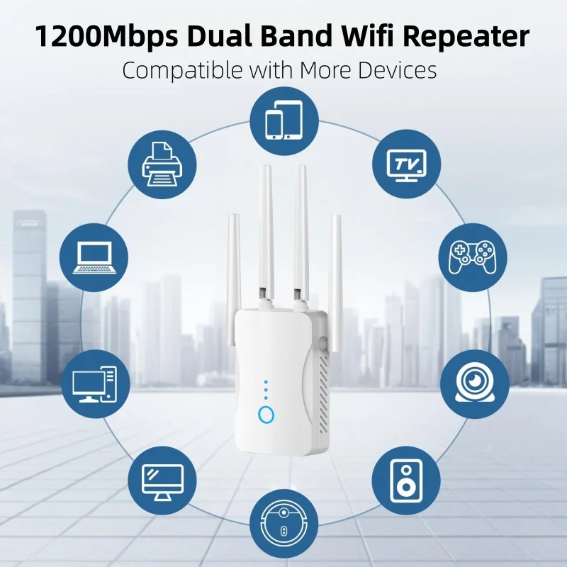 Wifi Range Extender - 1200Mbps デュアルバンド WiFi リピーター ワイヤレス 2.4G
