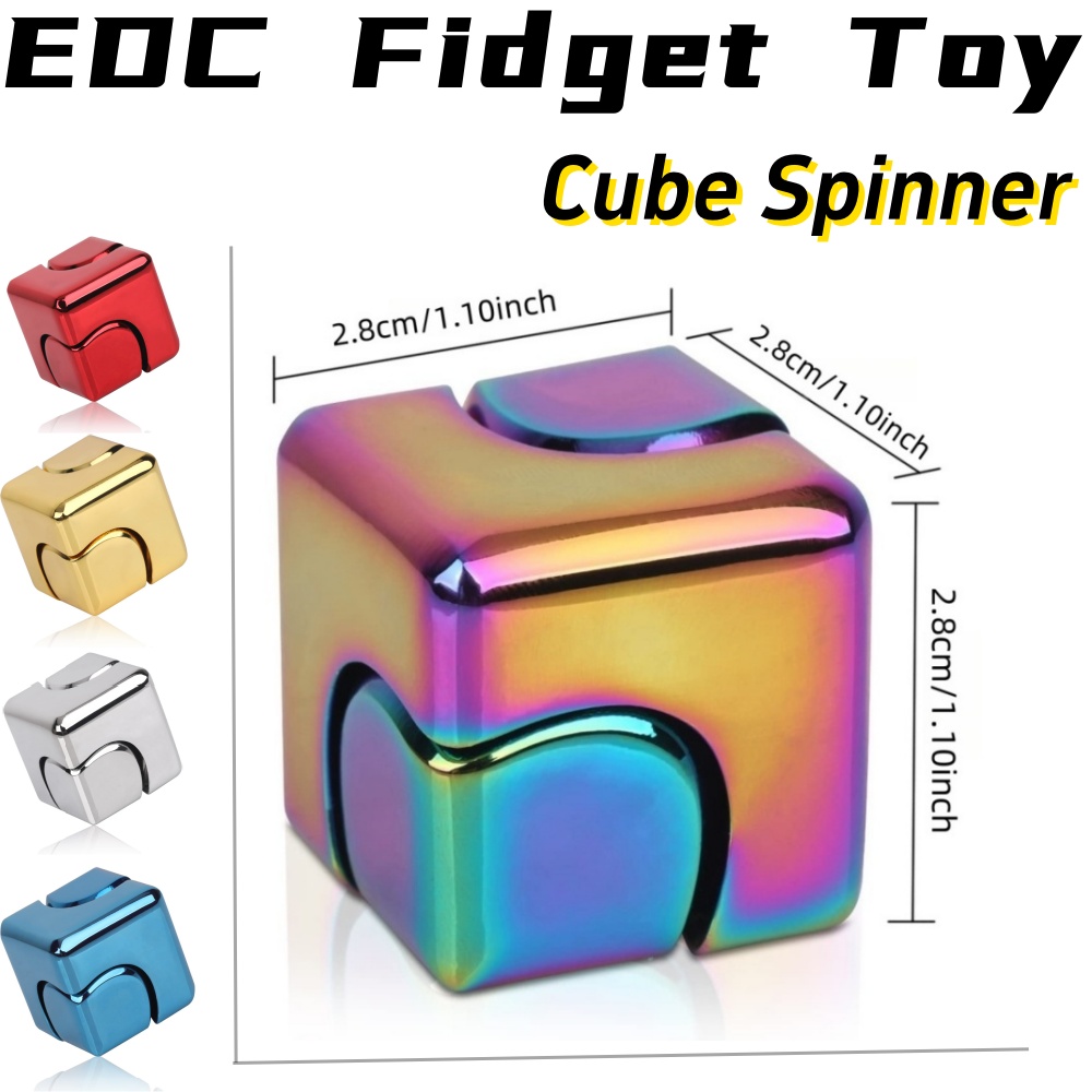 Cool Office Tech Gadgets - メタルフィジェットスピナーキューブおもちゃ 大人、ティーン向け - クールな感覚デスクガジェット オフィスストレス解消、不安ADHD自閉症ツール