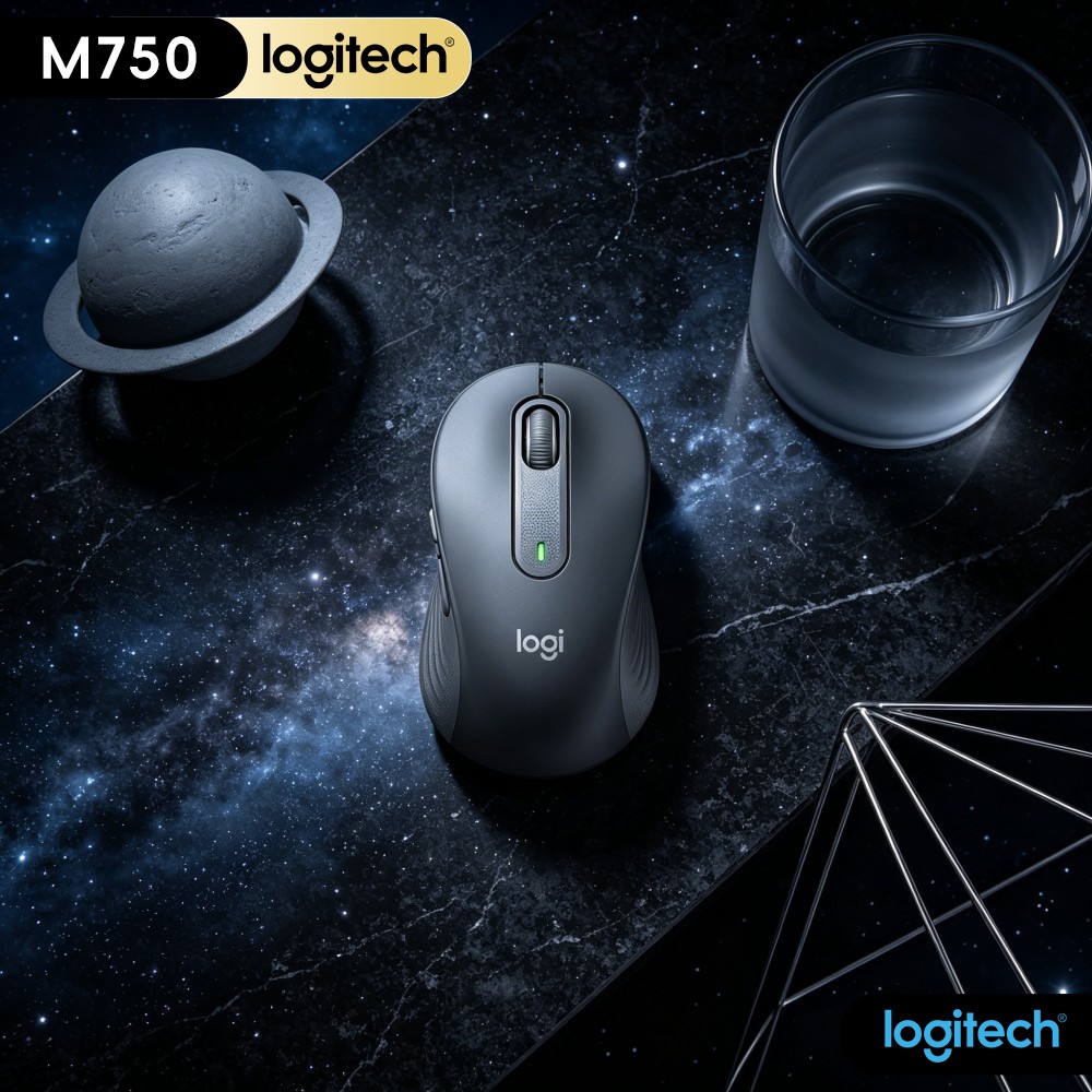 Office Ready Tech - ロジクール M750 オフィスマウス - サイレントタッチテック、ラバーグリップ、20ヶ月バッテリー、3デバイス対応、ビジネス向け