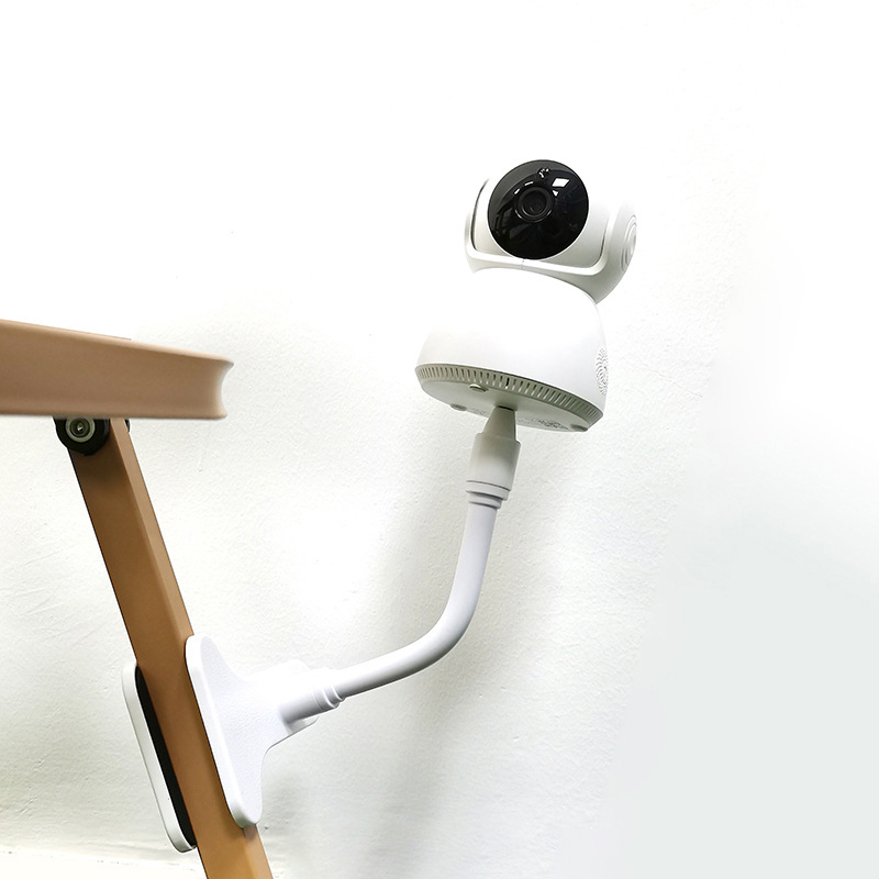Webcam Stand Clip - 新しいノーパンチングポータブルクリップマウントウェブカメラスタンドベビーモニターカメラホルダー用柔軟なツイストマウントホームベビーモニタースタンド
