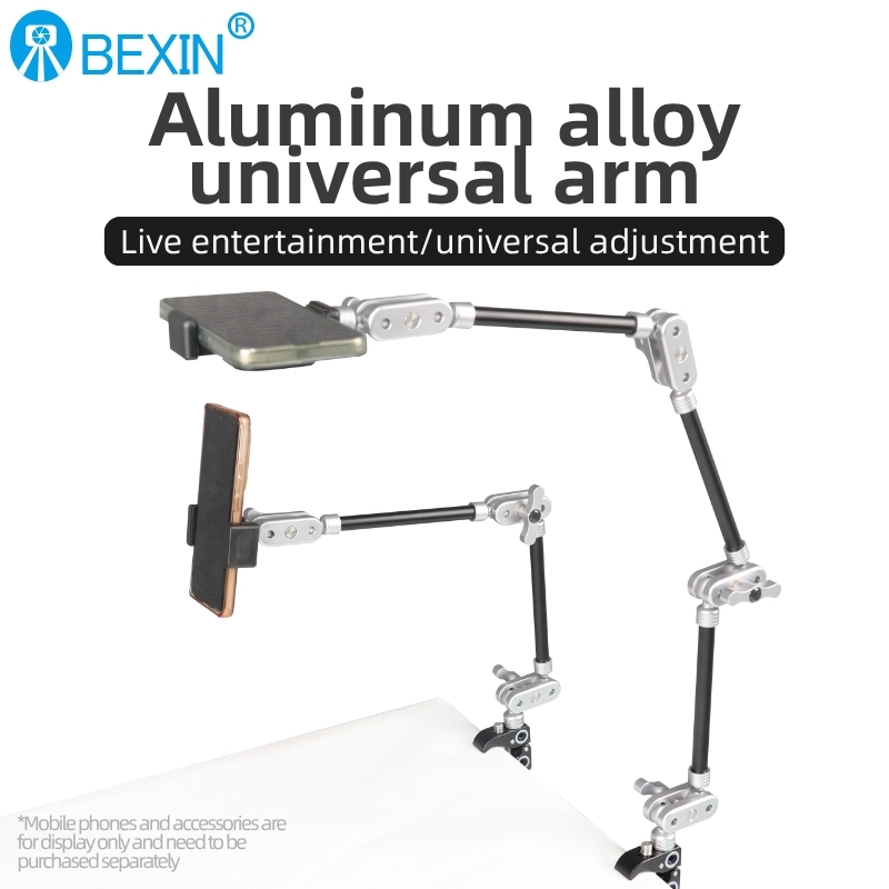 Webcam Stand Clip - BEXINカメラマジックアーム、スーパクリップブラケット付き、スマートフォン、クランプマウント、タブレット、ウェブカメラ、スタジオキットセット用