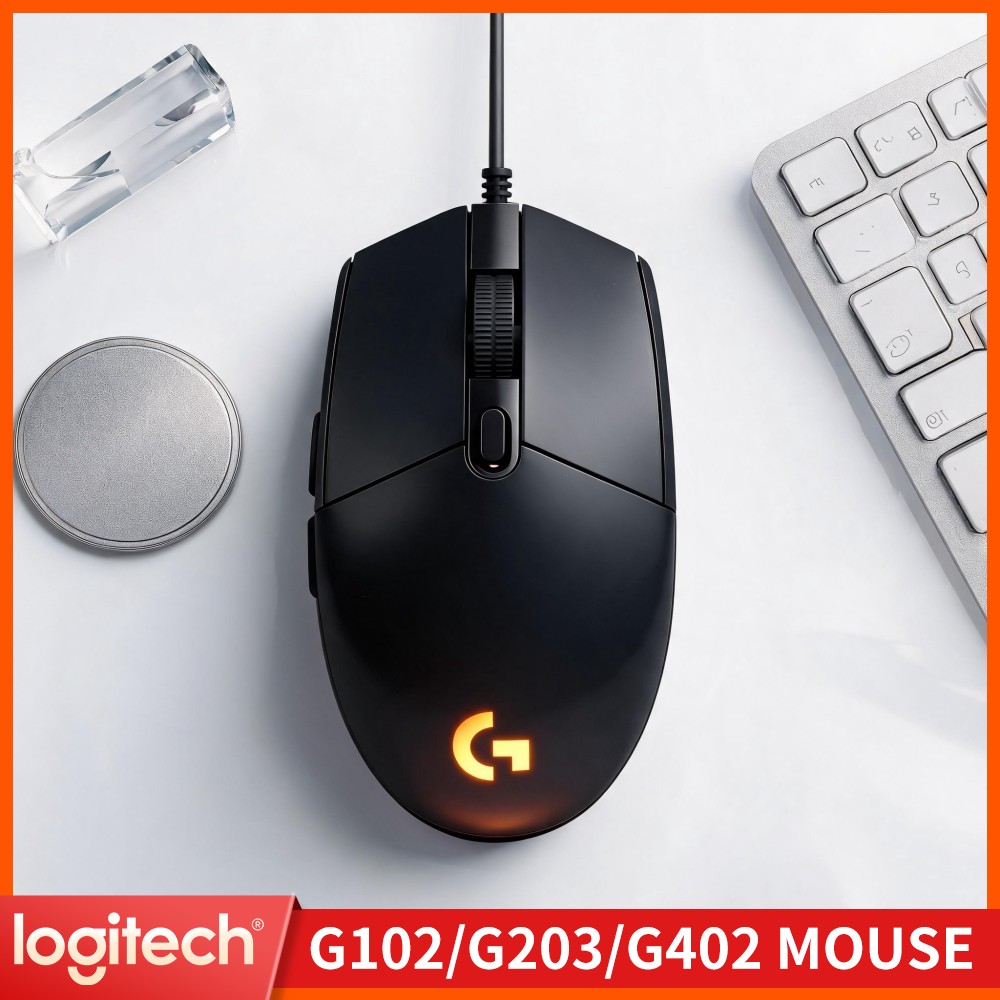 Logitech Mouse G203 - ロジクールG203有線ゲーミングマウス、高速反応ボタン、コンパクトデザイン、RGBライト、デスクトップ、ノートパソコン、Windows、Macデバイスに対応