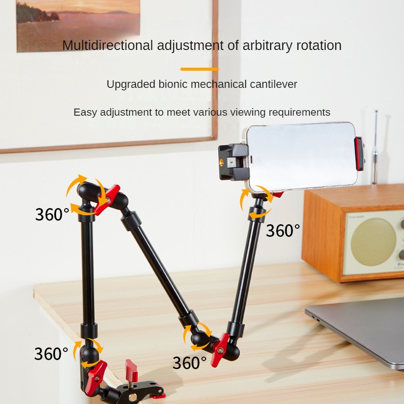 Webcam Stand Clip - 新しいカメラマジックアーム スーパークリップブラケット付き スマートフォンビデオカメラアクションカメラ Gopro クランプ ウォールマウント