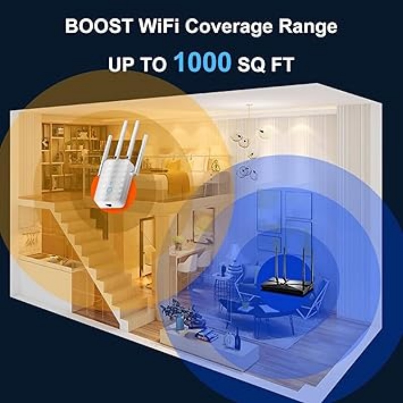 1200Mbps デュアルバンド WiFi リピーター 2. - Wifi Range Extender のレビューと価格