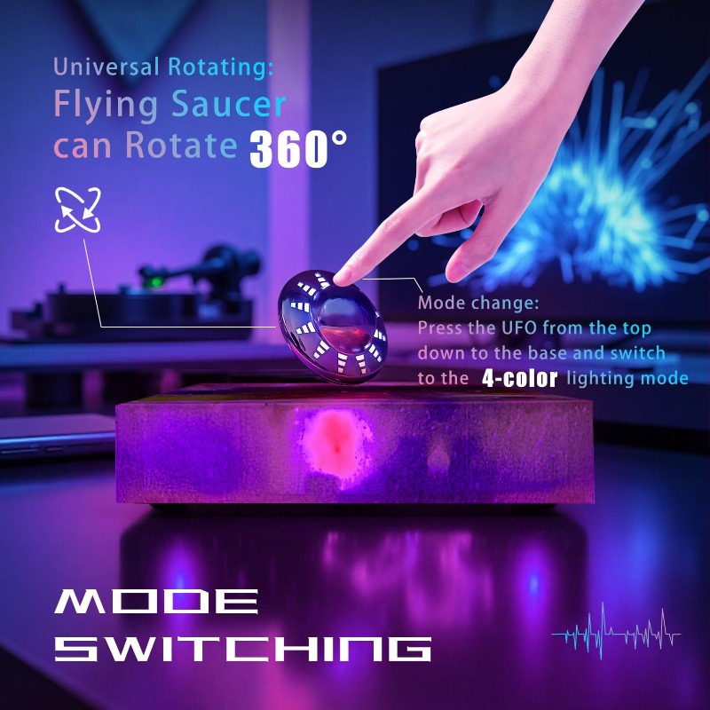 空中浮遊UFOランプ360度回転 °   回転式銀河ライトデ - Cool Office Tech Gadgets のレビューと価格