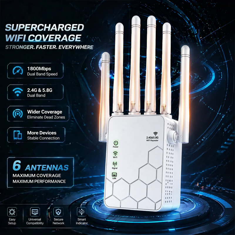 AX1800 WiFi 6 エクステンダー デュアルバンド  - Wifi Range Extender のレビューと価格
