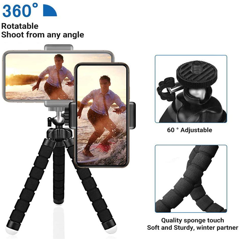 ミニ万能タコ三脚一脚、スマホクリップ付きウェブカメラホルダー - Webcam Stand Clip のレビューと価格
