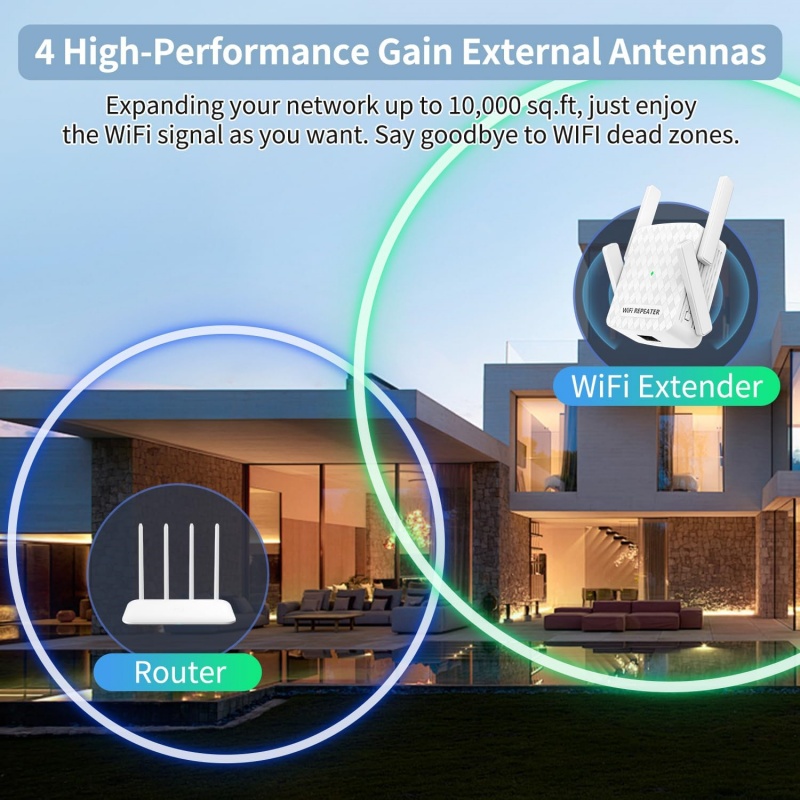 1200Mbps ワイヤレス Wifi エクステンダー Wi - Wifi Range Extender のレビューと価格
