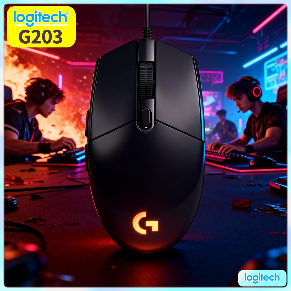 ロジクール G203 有線ゲーミングマウス 頑丈な構造 明る - Logitech Mouse G203 のレビューと価格