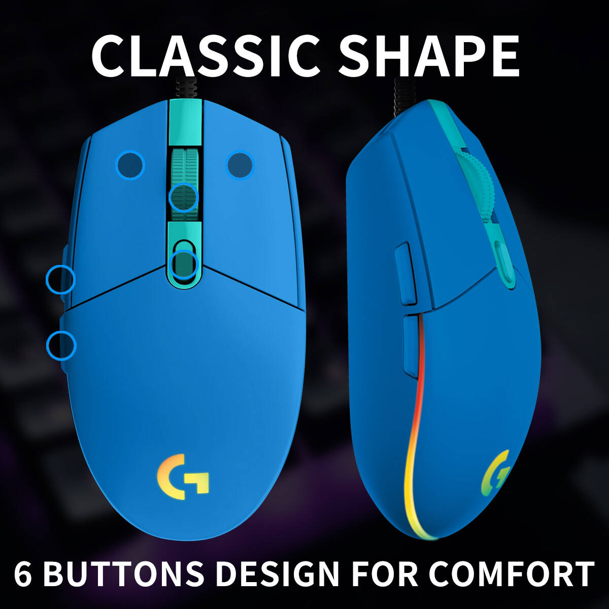 ロジクールG203有線ゲーミングマウス、高速反応ボタン、コン - Logitech Mouse G203 のレビューと価格