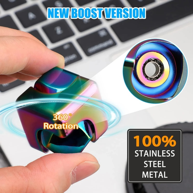 金属製キューブ回転式指先ジャイロスコープ フィジェット スト - Cool Office Tech Gadgets のレビューと価格