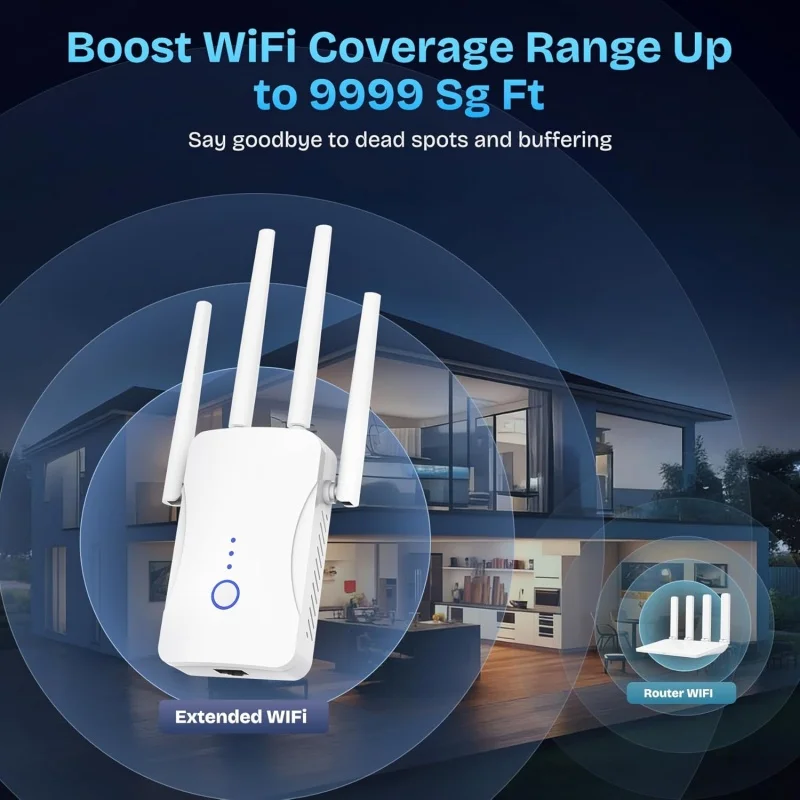 2.4G/5GHz デュアルバンドWiFiリピーター 120 - Wifi Range Extender のレビューと価格